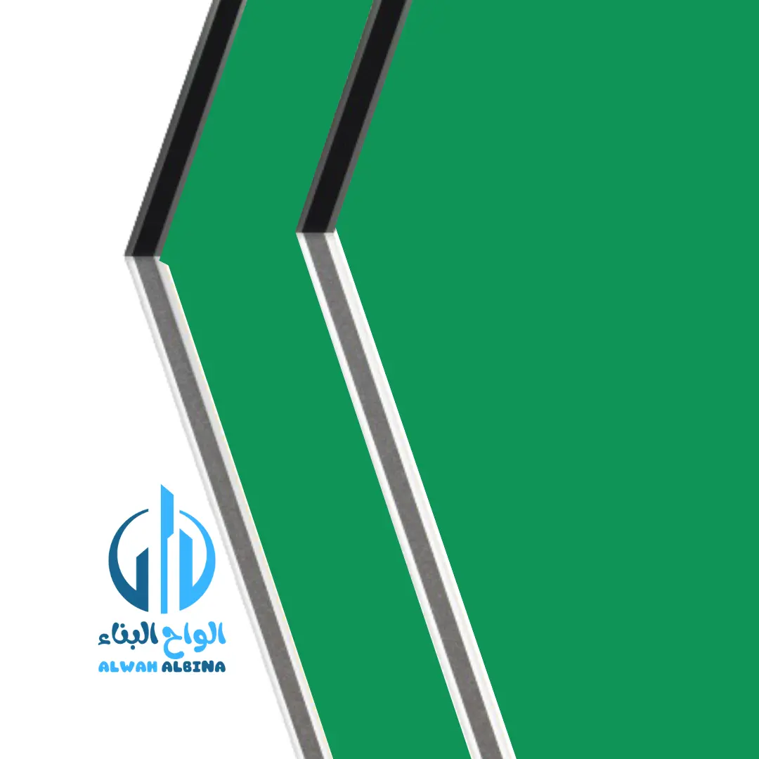 لوح كلادينج اخضر اماراتي 9921 مقاوم للحريق 125×560