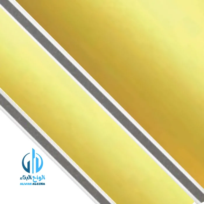 لوح كلادينج ذهبي مرايا 9986A مقاوم للحريق 125×560